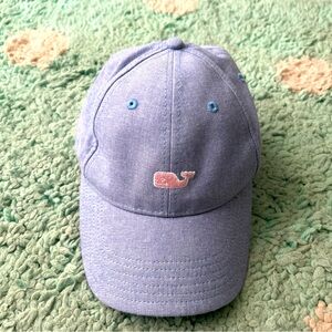 Vineyard Vines Hat Cap Baseball Adjustable Chambray Light Blue Whale Pastel Pink